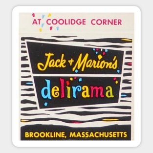 Jack + Marion’s delirama - Coolidge Corner, Brookline, MA Matchbook Scan Sticker